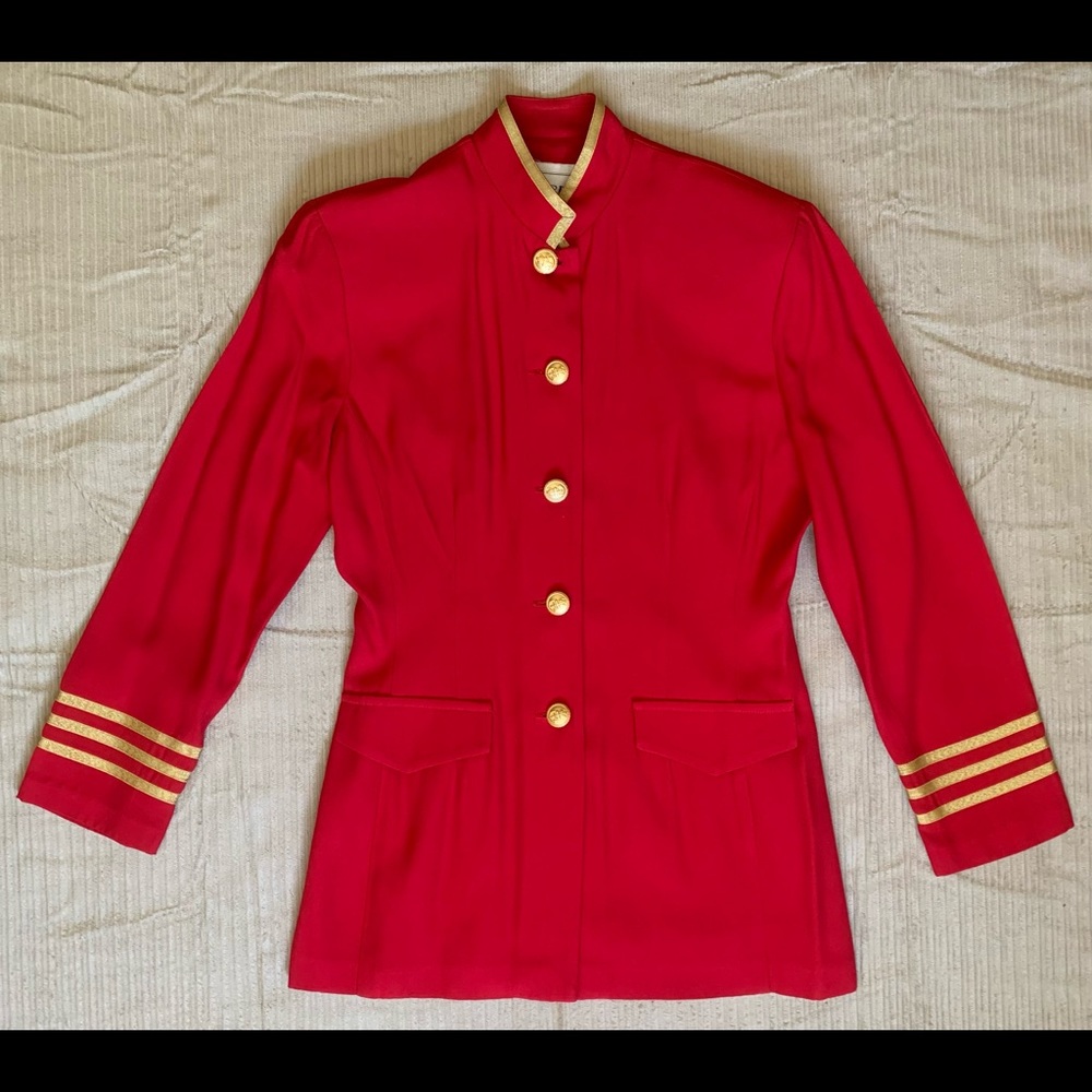 Joseph Ribkoff Red Jacket with Gold Accents